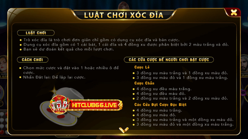 luật chơi xóc đĩa